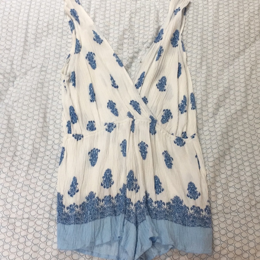 Blue and white Pacsun romper